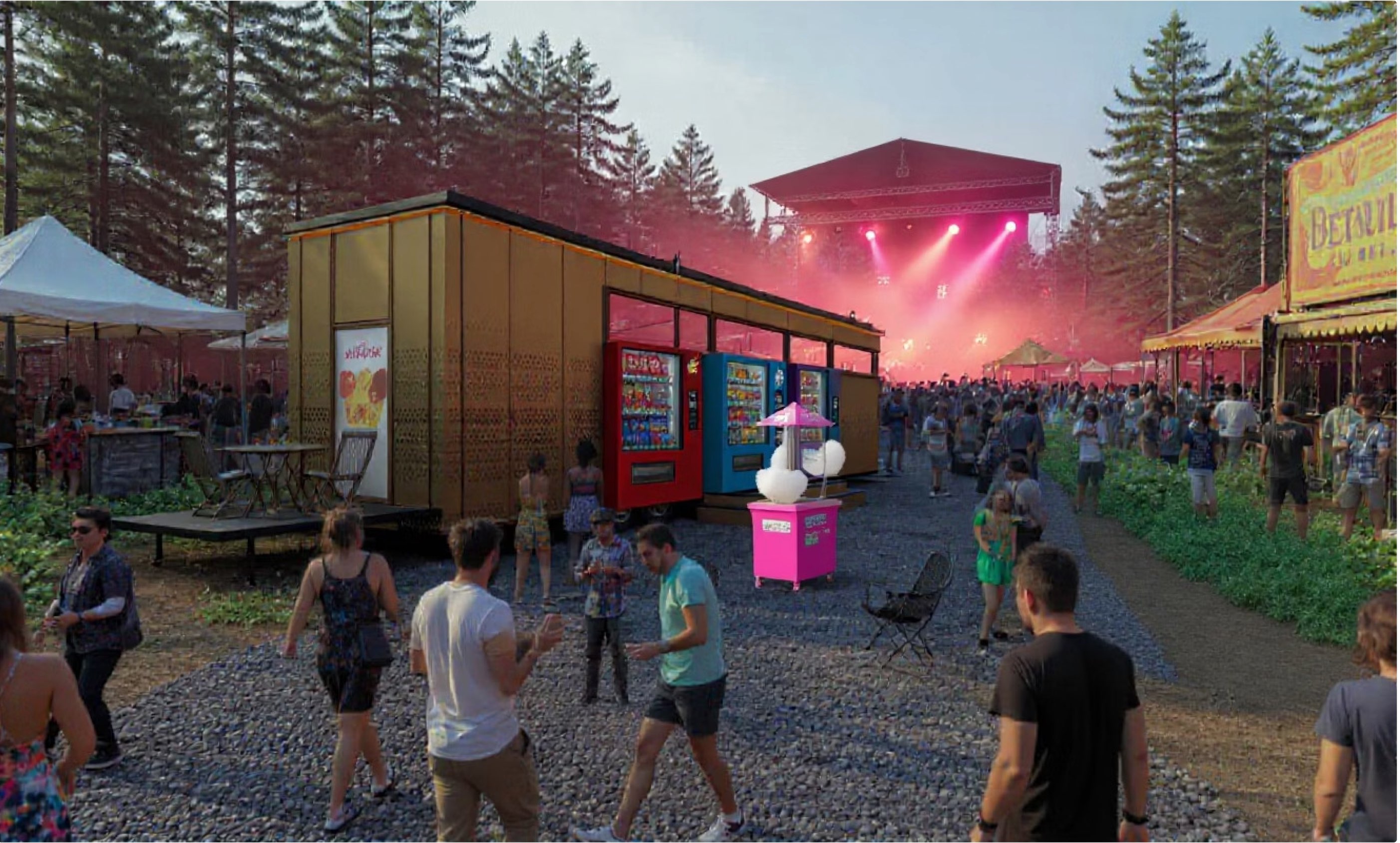 Festival Container mit Verkaufsautomaten