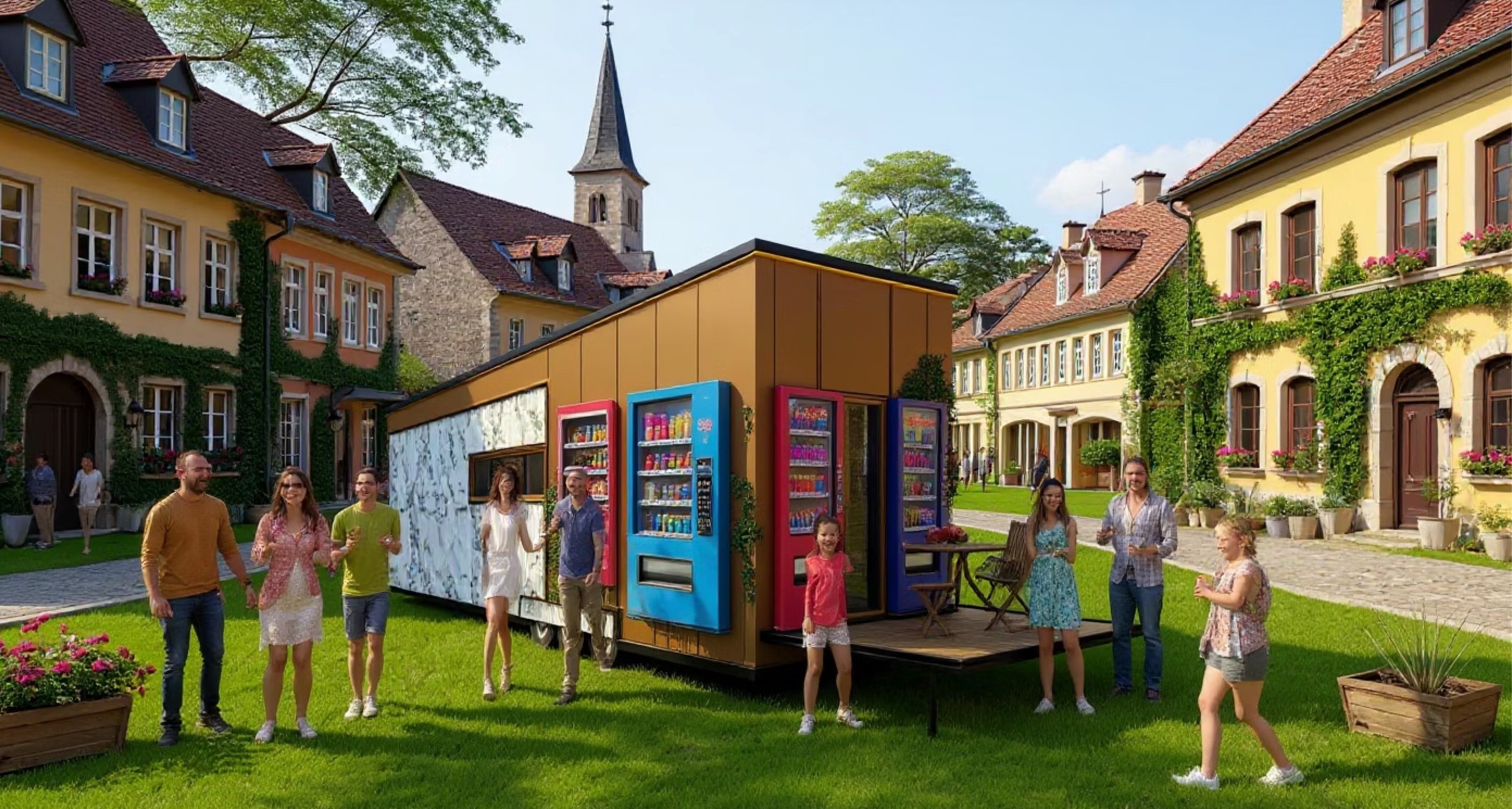 Container in gehobener Umgebung